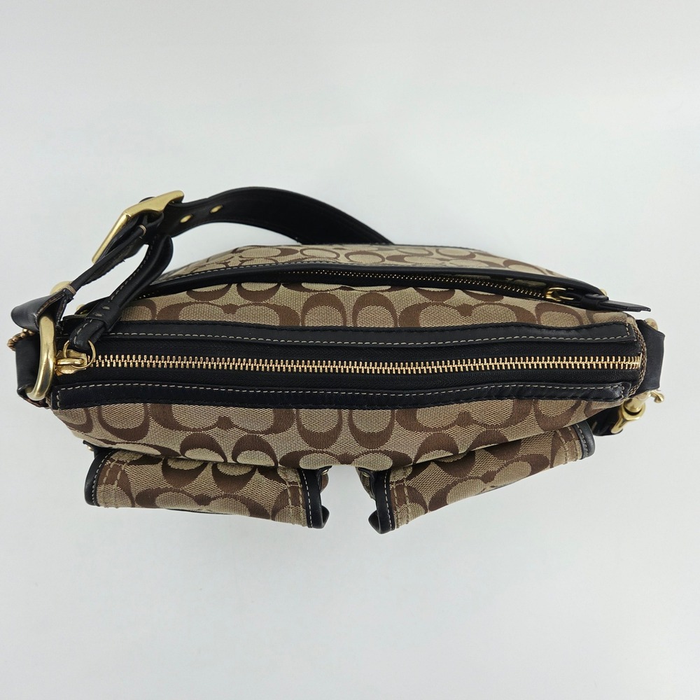Coach F12869 Legacy Turnlock Signature Canvas Monogram Leather Bag Purse Vintage - Picture 6 of 16